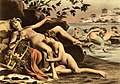 Sappho having sex with her lover (girlfriend) on the beaches of Lesbos, as mermaids play in the background, by Édouard-Henri Avril.