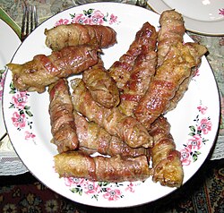 ćevapi rolled in bacon
