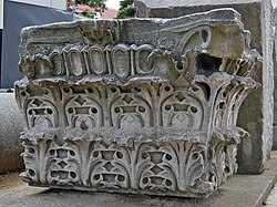 A theodosian capital for a pilaster, one of the few remains of the church of Theodosius II
