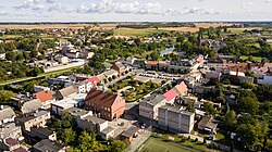 Aerial view of the town centre