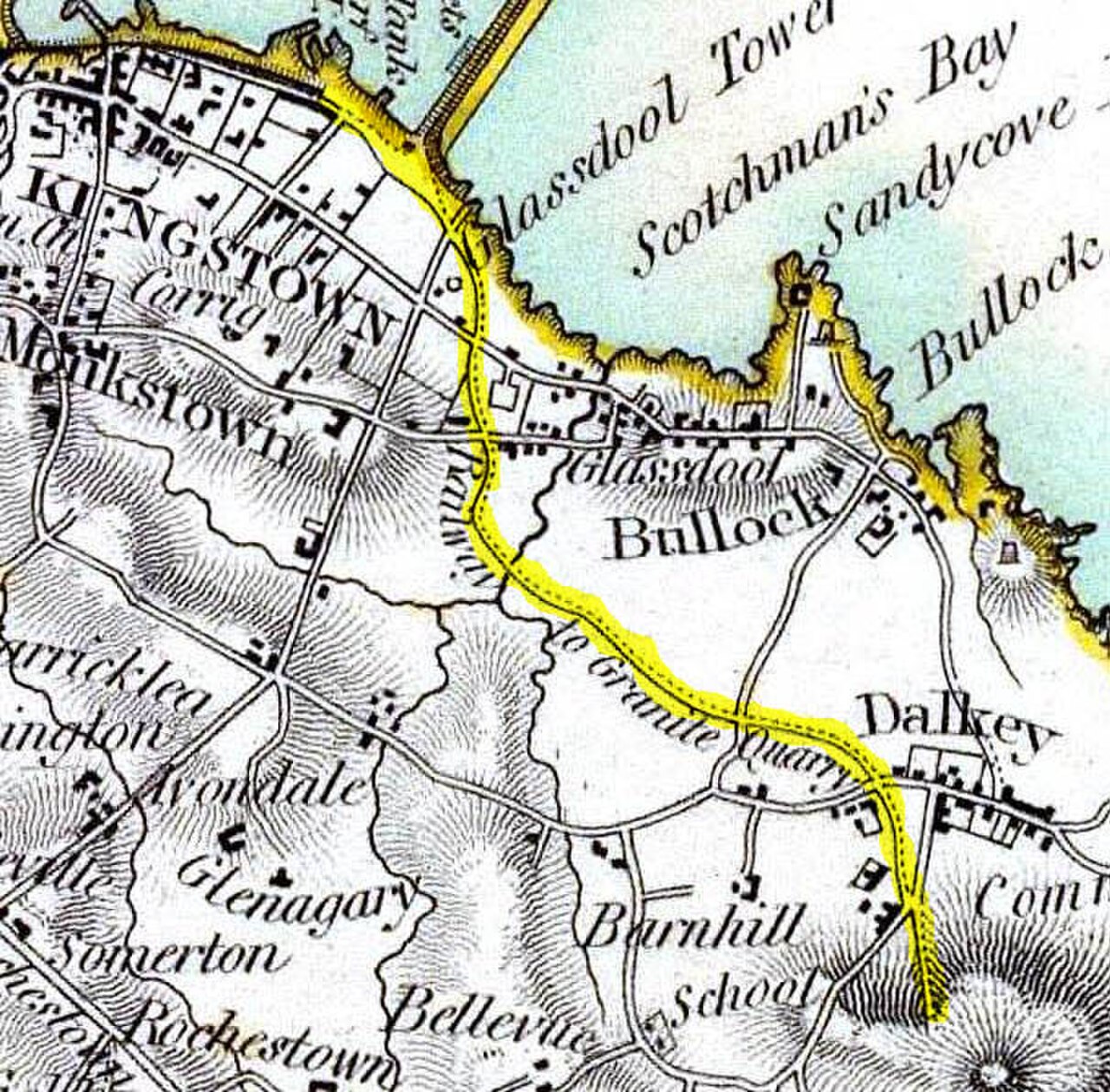 Dalkey Quarry railway map 1837.jpg