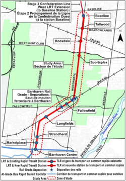 Map of the planned Barrhaven Extension