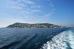 Distant view of Kınalıada from south-east
