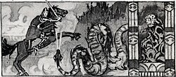 Serpentine lindworm by Norwegian artist Gerhard Munthe (1943)