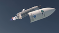 Artistic Representation of MTG-I1 on Ariane 5 during fairing separation