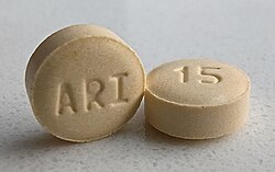 Two tablets of aripiprazole 15 mg.