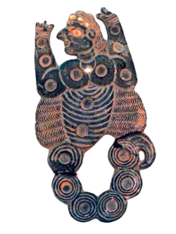 Game board made of chlorite stone relief in the form of Scorpion man, characteristic of the gaming tradition in West Asia from the 3rd to 1st millennium B.C.