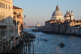 The Grand Canal from Ponte dell'Accademia: Santa Maria della Salute church