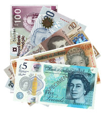A selection of sterling banknotes