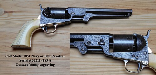 Colt Navy 51 Gustav Young engraving