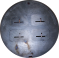 Back side of die. The wall thickness of the extrusion is 3 mm (0.12 in).