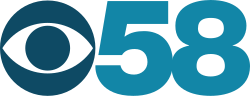 In teal, the CBS Eyemark appears, and to its right the number "58" appears in heavily bold Helvetica.