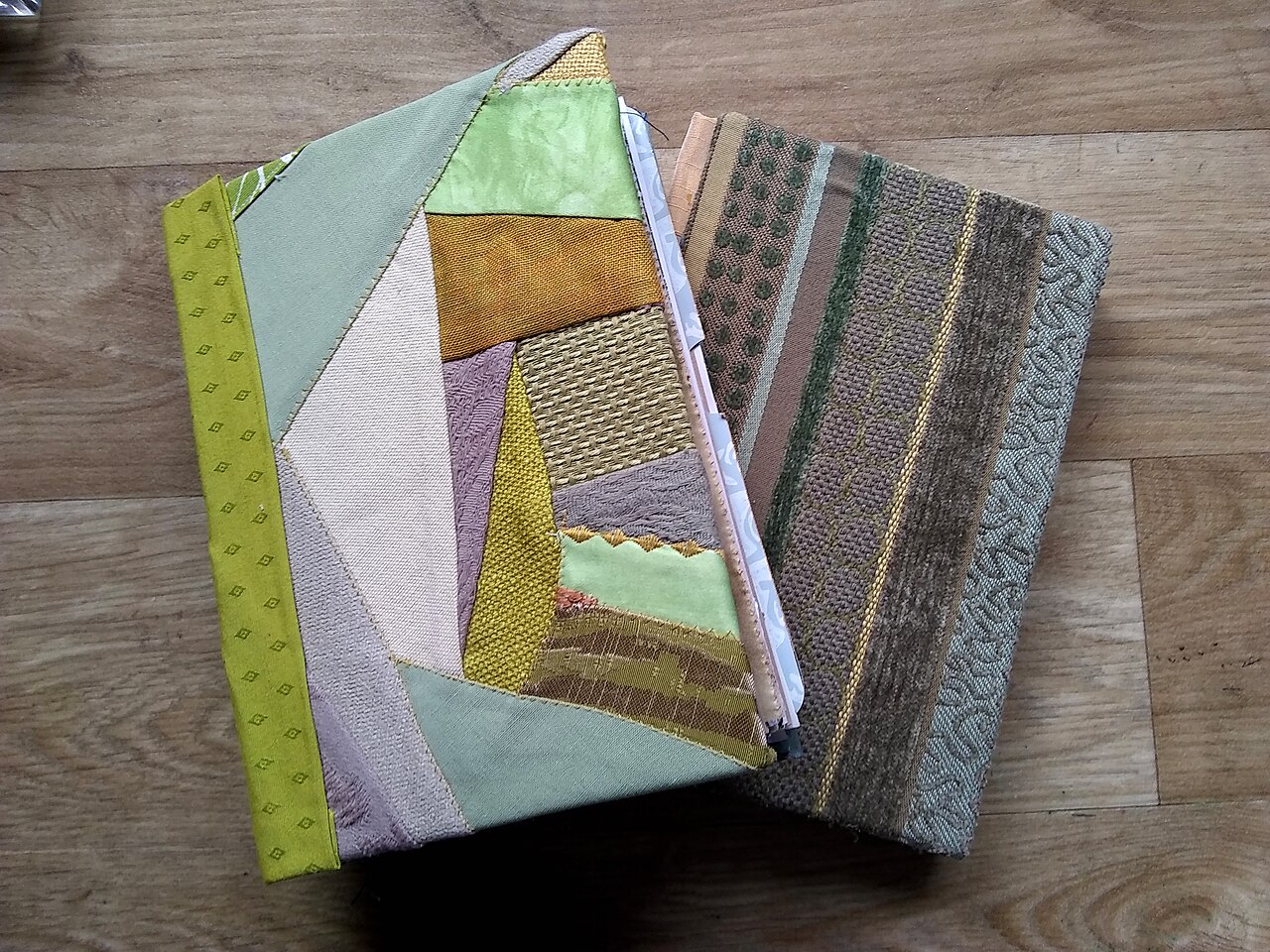 Fabric covered Hardbacked Hand made Junk Journals.jpg
