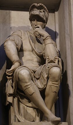 Lorenzo de' Medici, Duke of Urbino, by Michelangelo in the Medici Chapel, Florence