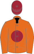 Orange, Maroon disc, Maroon cap