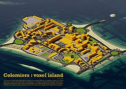 Geographic data represented in a voxel-based video game