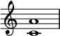 
{
\override Score.TimeSignature
#'stencil = ##f
    \relative c' {
        \time 4/4
        \set Score.tempoHideNote = ##t \tempo 1 = 20
        <c a'>1
    }
}
