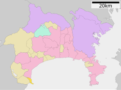 Location of Manazuru in Kanagawa Prefecture