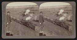 Open-pit iron mining with five-ton steam shovels, Hibbing, Minnesota c. 1906