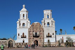 Mission San Xavier del Bac in Tucson, United States, built between 1783 and 1797, it is an example of Spanish colonial architecture.