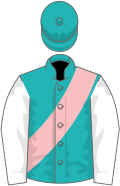 GREEN, PINK sash, WHITE sleeves