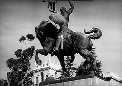 El Cid statue at Balboa Park (San Diego), a filming location for Orson Welles' Citizen Kane.