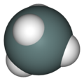 Space-filling model of the stannane molecule