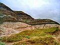 rock hillside with rock striations