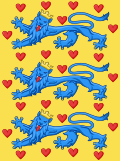 The royal banner of the kings of Denmark based on the royal coat of arms