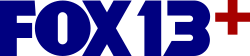 The Fox network logo next to a black numeral 13 in a sans serif typeface. A plus sign is featured as a large superscript to the 13.