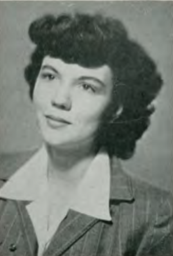 Black and white portrait of Marjorie Finlay