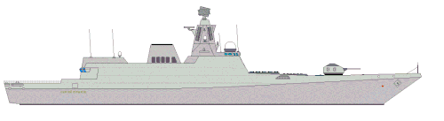 The frigates are designed with a minimalistic exterior to reduce their radar cross-section