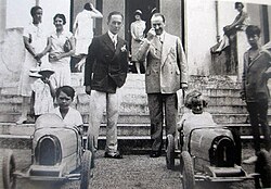 Roland and Jean Bugatti in their Baby Bugattis