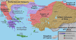Map depicting the Aegean