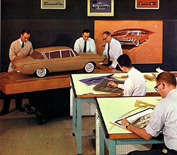 AMC designers with clay model (1961)
