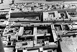 Inner and outer Zhol Village as seen from the Potala Palace in 1938.
