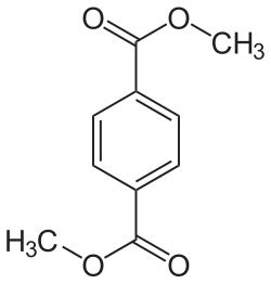 Structural formula of dimethyl terephthalate