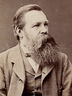 Head shot of Engels facing right