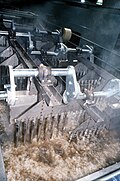 Wool scouring in the machine
