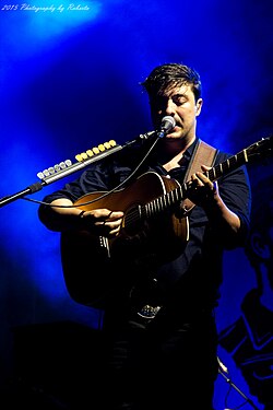 Marcus Mumford performing in 2015