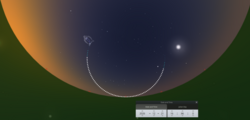 Path of Vega at winter solstice, as seen from 51°N