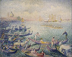 Henri-Edmond Cross, 1903–04, Regatta in Venice, oil on canvas, 73.7 x 92.7 cm, Museum of Fine Arts, Houston