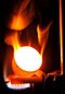 An iron (III) flame, generated using the thermite reaction