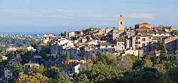 A view of Vence with the Mediterranean Sea in the background