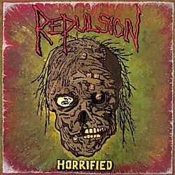 Album cover with decomposing skull