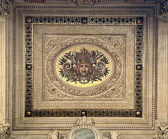Neoclassical meander border on a ceiling of the Palais Garnier, Paris, by Charles Garnier, 1860–1875[11]