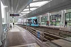 Danhai elevated station in 2018