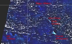 NASA WorldWind screenshot of Namonuito Atoll showing Piherarh's location