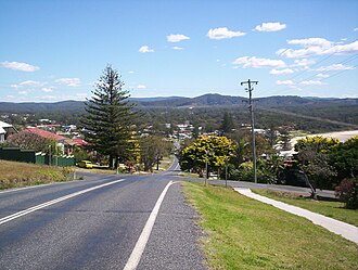Looking down to Woolgoolga from the headland
