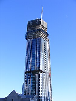 Amory Tower under construction in January 2019